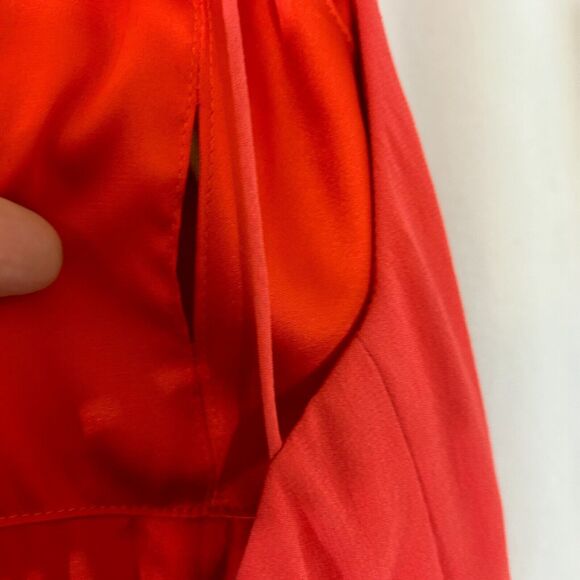 NICOLE MILLER Tangerine Halter Formal Silk Evening Gown Dress w/Train - Sz 2 - Picture 6 of 8